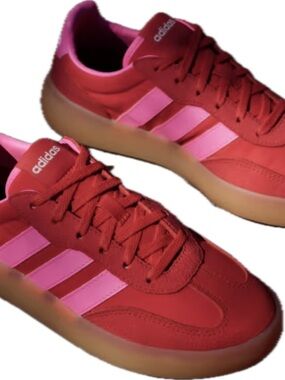 adidas Barreda Decode J Burgundy and Pink Low-Top Sneakers